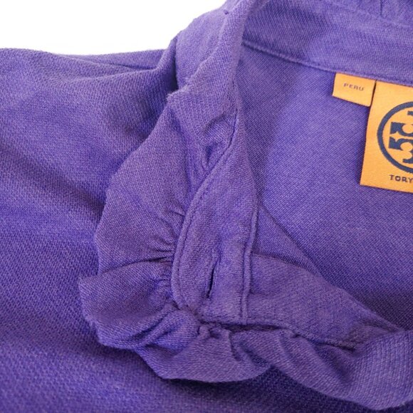 US$125 Tory Burch Lidia Long Sleeve Ruffle Polo Shirt Top Blouse Size S EUC Peru - Picture 6 of 11